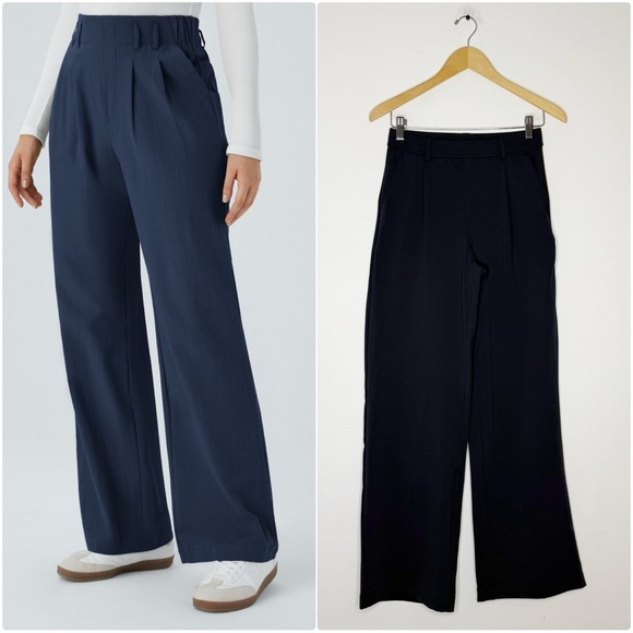 HALARA Pants - Halara XS Tall Navy Wide Leg Pants 02857107 | High Rise Stretch Dress Trousers